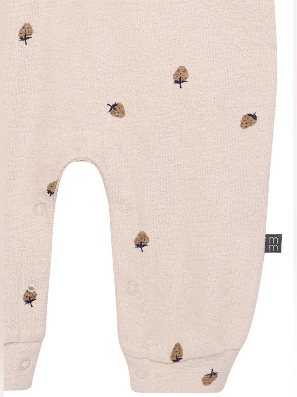 Modern Moments Girls 3-6M Tan Strawberry Cotton Henley Romper Boho Lightweight - Picture 4 of 15